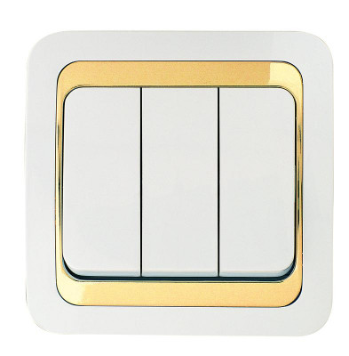 Выключатель 3-кл. Mimoza 1вх. 3вых. с зол. вставкой Makel 12291