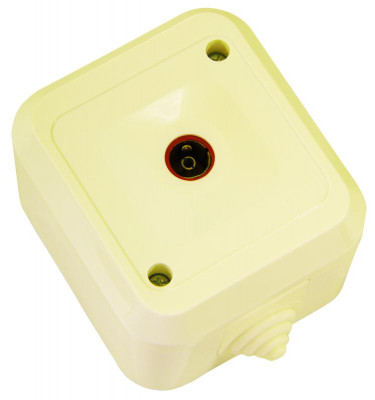 Розетка телевизионная проходная IP44 крем. Makel 18207