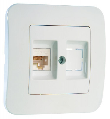 Розетка компьютерная кат.5E+гнездо Makel 55035