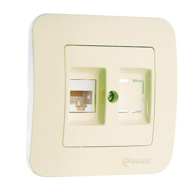 Розетка компьютерная кат.5E+гнездо Makel 55235