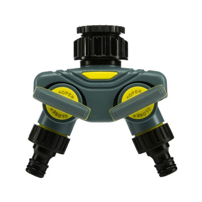 Разветвитель 2-х канальный на кран 1/2дюйм-3/4дюйм ЧЕТЫРЕ СЕЗОНА 62-0223-F