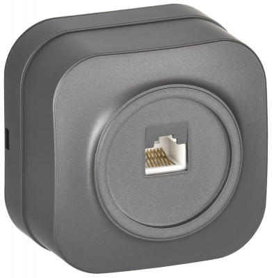 Розетка компьютерная ОП RJ45 кат.5E GLORY РК10-ХСм сталь матов. IEK EKH10-K46M