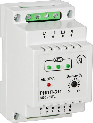 Реле контроля фаз РНПП-311 контроль напряжения перекоса и последовательности фаз Реле и Автоматика A8291-80108615