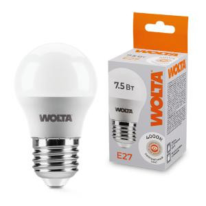 Лампа светодиодная 7.5Вт 4000К E27 WOLTA 25S45GL7.5E27