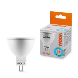 Лампа светодиодная 7.5Вт 6500К GU5.3 WOLTA 25WMR16-220-7.5GU5.3