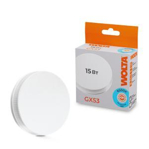 Лампа светодиодная 15Вт 6500К GX53 WOLTA 25W75R15GX53