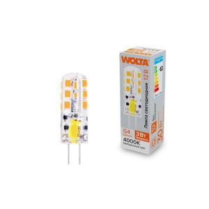 Лампа светодиодная 3Вт 4000К G4 WOLTA WSTD-JC-12V3W4KG4-S