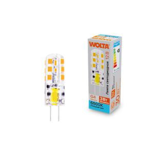 Лампа светодиодная 3Вт 6500К G4 WOLTA WSTD-JC-12V3W6KG4-S