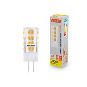 Лампа светодиодная 5Вт 3000К G4 WOLTA WSTD-JC-220V5W3KG4-C