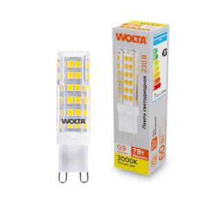 Лампа светодиодная 7Вт 3000К G9 WOLTA WSTD-JCD-7W3KG9-C