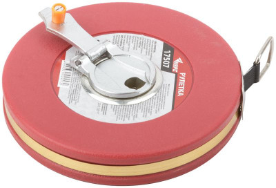 Рулетка 20м фибергласовая лента корпус пластик. красн. КУРС 17507