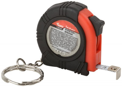 Рулетка-брелок 1мх6мм обрезиненный корпус КУРС 17816