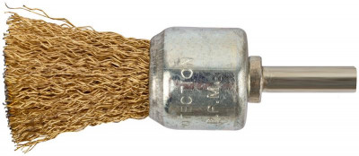 Корщетка-венчик со шпилькой стальная латунированная волнистая проволока 24мм КУРС 38470