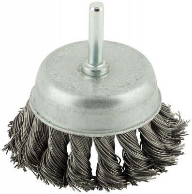 Корщетка чашечная со шпилькой стальная витая проволока 65мм КУРС 38477