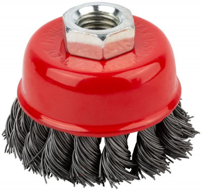 Корщетка чашечная гайка М14 стальная витая проволока 65мм КУРС 39041