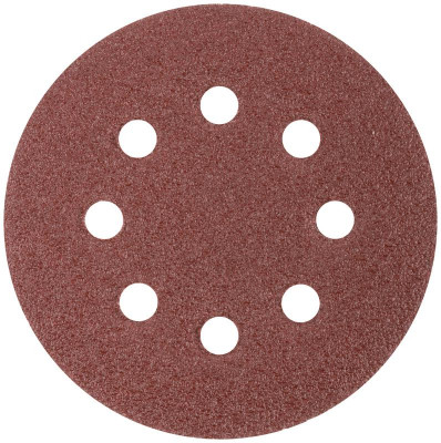 Круг шлифовальный с отверст. (липучка) 125мм Р 36 алюм./оксидный (уп.5шт) КУРС 39781