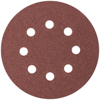 Круг шлифовальный с отверст. (липучка) 125мм Р 40 алюм./оксидный (уп.5шт) КУРС 39782