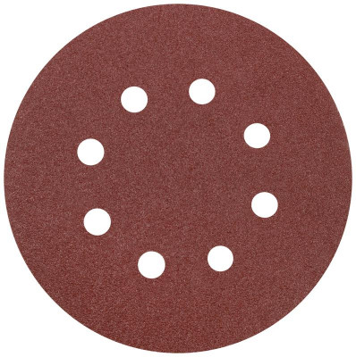 Круг шлифовальный с отверст. (липучка) 125мм Р 80 алюм./оксидный (уп.5шт) КУРС 39784