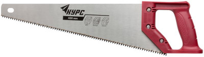 Ножовка по дереву 400мм средний каленый зуб 7 TPI 2D заточка пластик. ручка КУРС 40311