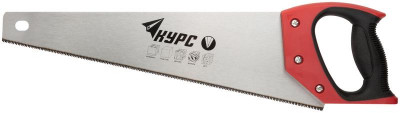 Ножовка по дереву 400мм мелкий каленый зуб 12 ТPI 3D заточка пласт.прорезиненная ручка КУРС 40371