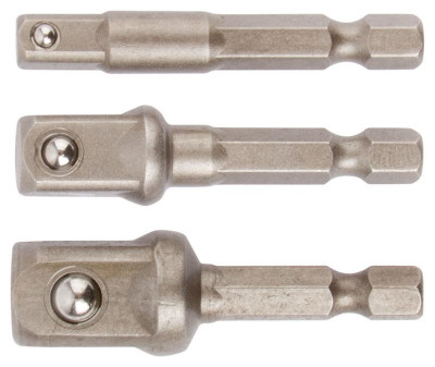 Набор адаптеров под головки с хвостовика U-типа под биты легированная сталь (3 предмета) КУРС 57952