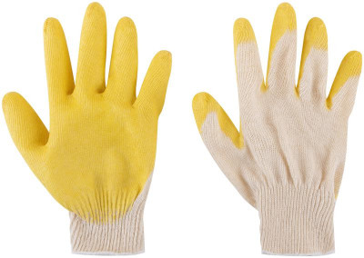 Перчатки вязаные с резиновой заливкой наладонника х/б 12470