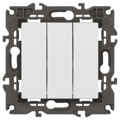 Выключатель 3-кл. Elegance 14-1107-01М 250В 10АХ матов. бел. Эра Б0065796