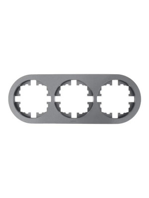 Рамка 3-м OSEN горизонт. круглая сер. матов. LEZARD 744-7400-148