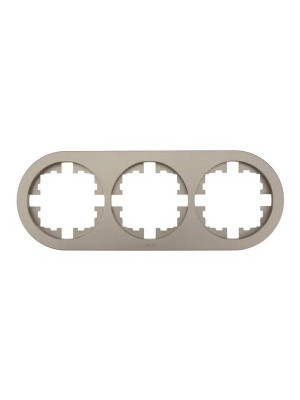 Рамка 3-м OSEN горизонт. круглая титан LEZARD 744-3700-148