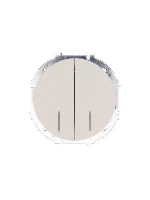 Выключатель 2-кл. СП OSEN 10А IP20 с подсветкой механизм сл. кость LEZARD 743-9088-112