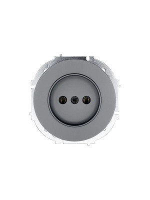 Розетка 1-м СП OSEN без заземл. ПБТ механизм сер. матов. LEZARD 743-7488-121B