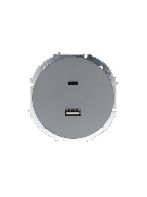 Розетка 1-м СП OSEN TC+ USB разъем механизм сер. матов. LEZARD 743-7488-192TC