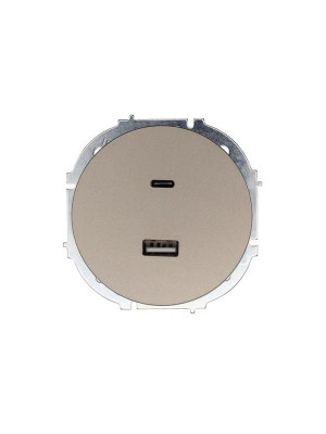 Розетка 1-м СП OSEN TC+ USB разъем механизм титан LEZARD 743-3788-192TC