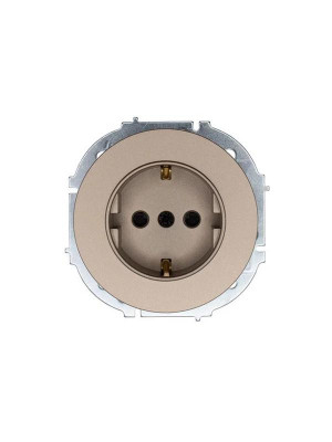 Розетка 1-м OSEN IP20 16А с защ. шторками ПБТ механизм титан LEZARD 743-3788-124B