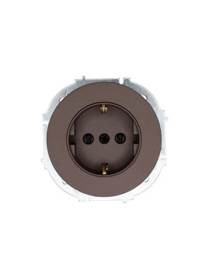 Розетка 1-м OSEN IP20 16А с защ. шторками ПБТ механизм шоколад LEZARD 743-7388-124B