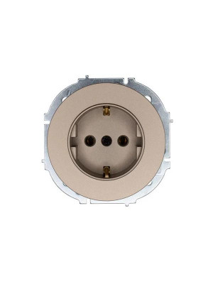 Розетка 1-м OSEN IP20 16А с заземл. ПБТ механизм титан LEZARD 743-3788-122B