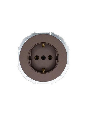 Розетка 1-м OSEN IP20 16А с заземл. ПБТ механизм шоколад LEZARD 743-7388-122B