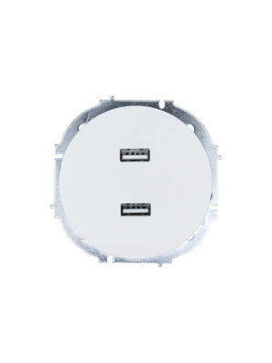 Розетка 2-м СП OSEN USB разъем бел. LEZARD 743-0288-192