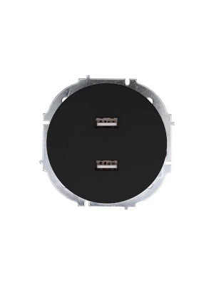 Розетка 2-м СП OSEN USB разъем механизм черн. бархат LEZARD 743-4288-192