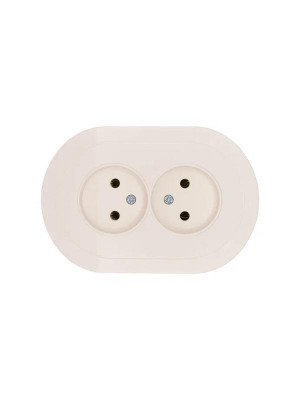 Розетка 2-м СП OSEN без заземл. ПБТ круглая механизм сл. кость LEZARD 744-9000-128B