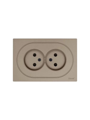 Розетка 2-м СП OSEN без заземл. ПБТ механизм титан LEZARD 743-3700-128B