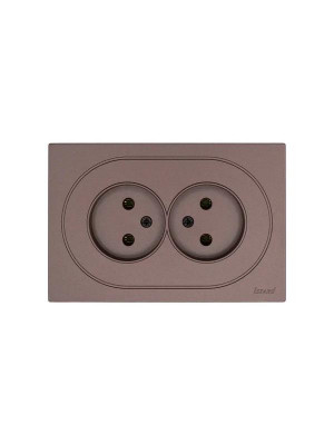 Розетка 2-м СП OSEN без заземл. ПБТ механизм шоколад LEZARD 743-7300-128B