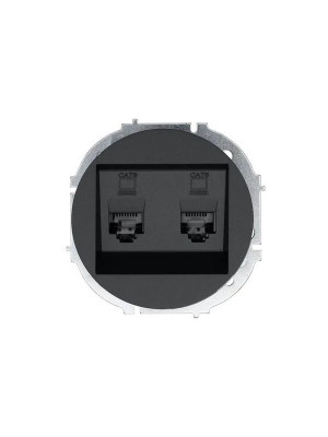 Розетка компьютерная 2-м СП OSEN кат.6 с модулем механизм черн. бархат LEZARD 743-4288-142