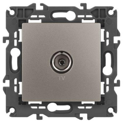 Розетка телевизионная одиночная TV Elegance 14-3101-16 титан Эра Б0065760