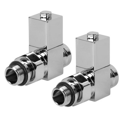 Набор дизайн-вентилей CUBE прямой 1/2дюйм хром Royal Thermo НС-1193189