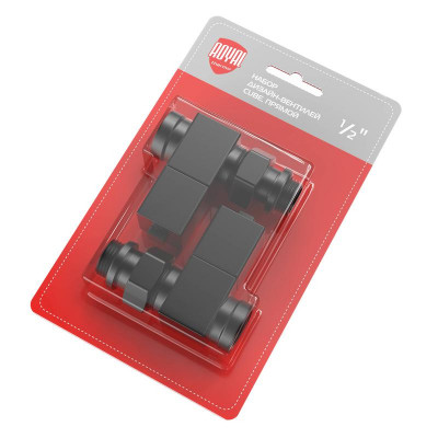 Набор дизайн-вентилей CUBE прямой 1/2дюйм черн. Royal Thermo НС-1422575