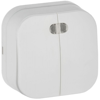 Выключатель 2-кл. ОП GLORY ВС20-2-1-ХБм 10А с индикацией бел. матов. IEK EVH21-K01M-10