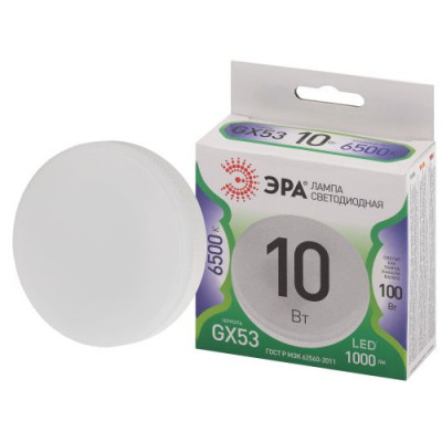 Лампа светодиодная GREEN LINE GX-10W-865-GX53 GL 10Вт таблетка 6500К свет холод. GX53 Эра Б0067029