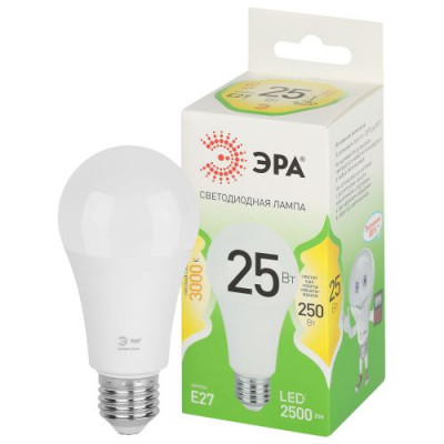Лампа светодиодная GREEN LINE A60-25W-830-E27 GL 25Вт груша 3000К свет тепл. E27 Эра Б0067087
