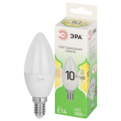 Лампа светодиодная GREEN LINE B35-10W-830-E14 GL 10Вт свеча 3000К свет тепл. E14 Эра Б0067108